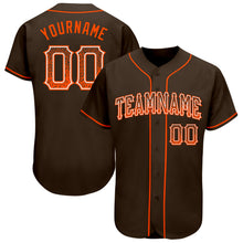 Laden Sie das Bild in den Galerie-Viewer, Custom Brown Orange-White Authentic Drift Fashion Baseball Jersey

