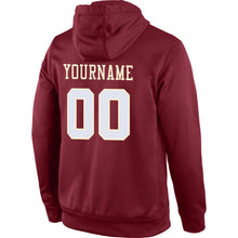Load image into Gallery viewer, Custom Stitched Burgundy White-Cream Sports Pullover Sweatshirt Hoodie
