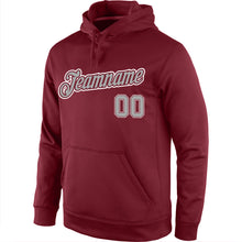 Load image into Gallery viewer, Custom Stitched Burgundy Gray-White Sports Pullover Sweatshirt Hoodie
