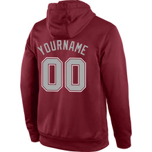 Load image into Gallery viewer, Custom Stitched Burgundy Gray-White Sports Pullover Sweatshirt Hoodie

