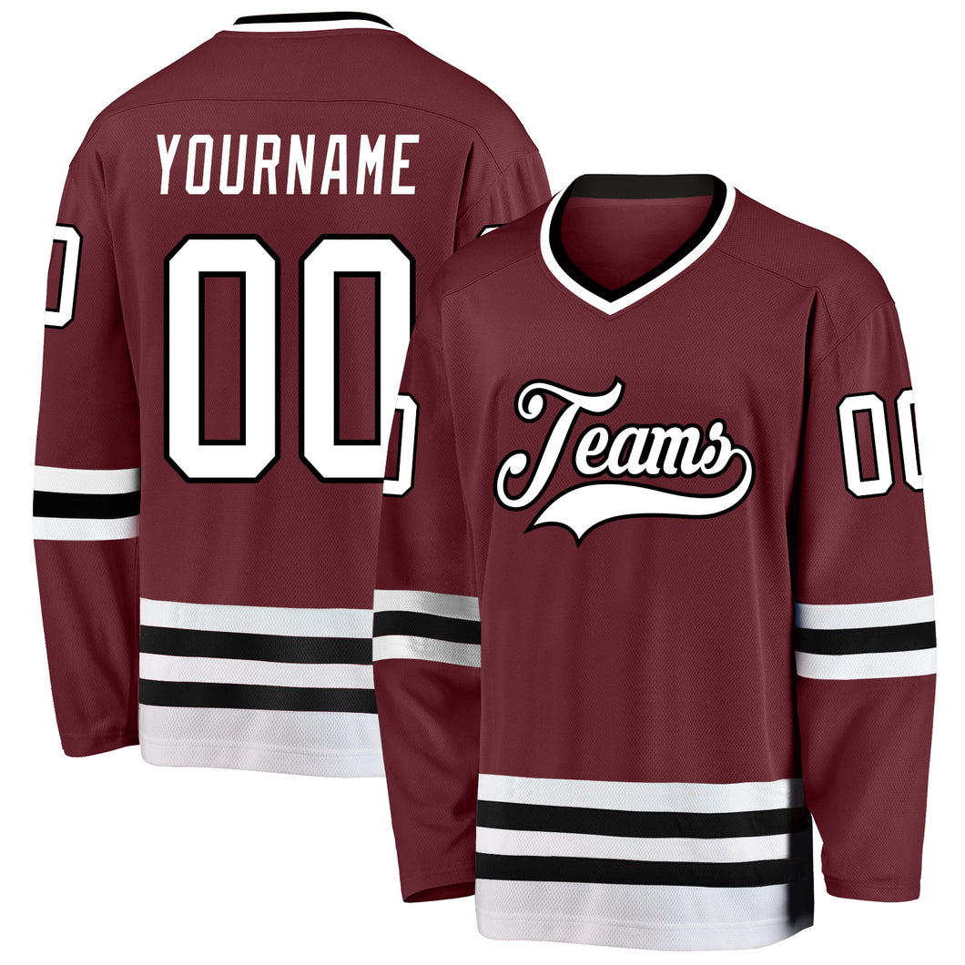 Cheap Custom Cream Red-Black Hockey Lace Neck Jersey Free Shipping –  CustomJerseysPro