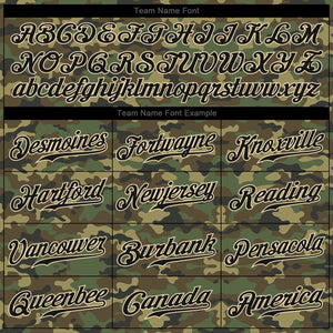 Custom Camo Black-Cream Authentic Salute To Service Baseball Jersey