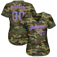 Load image into Gallery viewer, Custom Camo Light Blue-Pink Authentic Salute To Service Baseball Jersey
