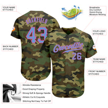 Laden Sie das Bild in den Galerie-Viewer, Custom Camo Light Blue-Pink Authentic Salute To Service Baseball Jersey
