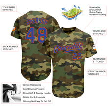 Load image into Gallery viewer, Custom Camo Royal-Orange Authentic Salute To Service Baseball Jersey
