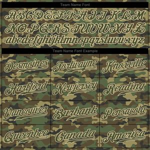 Custom Camo Olive-Cream Authentic Salute To Service Baseball Jersey