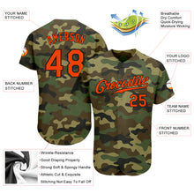 Load image into Gallery viewer, Custom Camo Orange-Black Authentic Salute To Service Baseball Jersey
