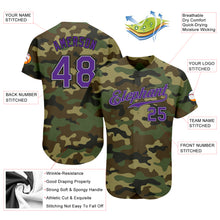 Load image into Gallery viewer, Custom Camo Purple-Black Authentic Salute To Service Baseball Jersey
