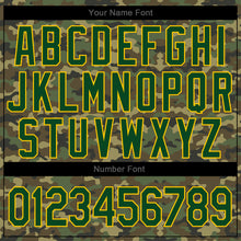 Load image into Gallery viewer, Custom Camo Green-Gold Authentic Salute To Service Baseball Jersey
