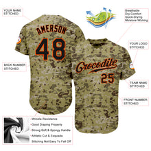 Load image into Gallery viewer, Custom Camo Black-Orange Authentic Salute To Service Baseball Jersey
