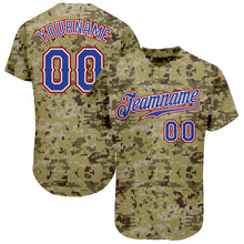 Load image into Gallery viewer, Custom Camo Royal-Red Authentic Salute To Service Baseball Jersey
