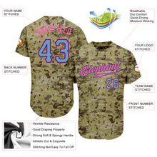 Laden Sie das Bild in den Galerie-Viewer, Custom Camo Light Blue-Pink Authentic Salute To Service Baseball Jersey
