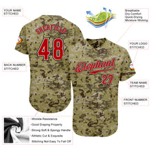 Laden Sie das Bild in den Galerie-Viewer, Custom Camo Red-Black Authentic Salute To Service Baseball Jersey
