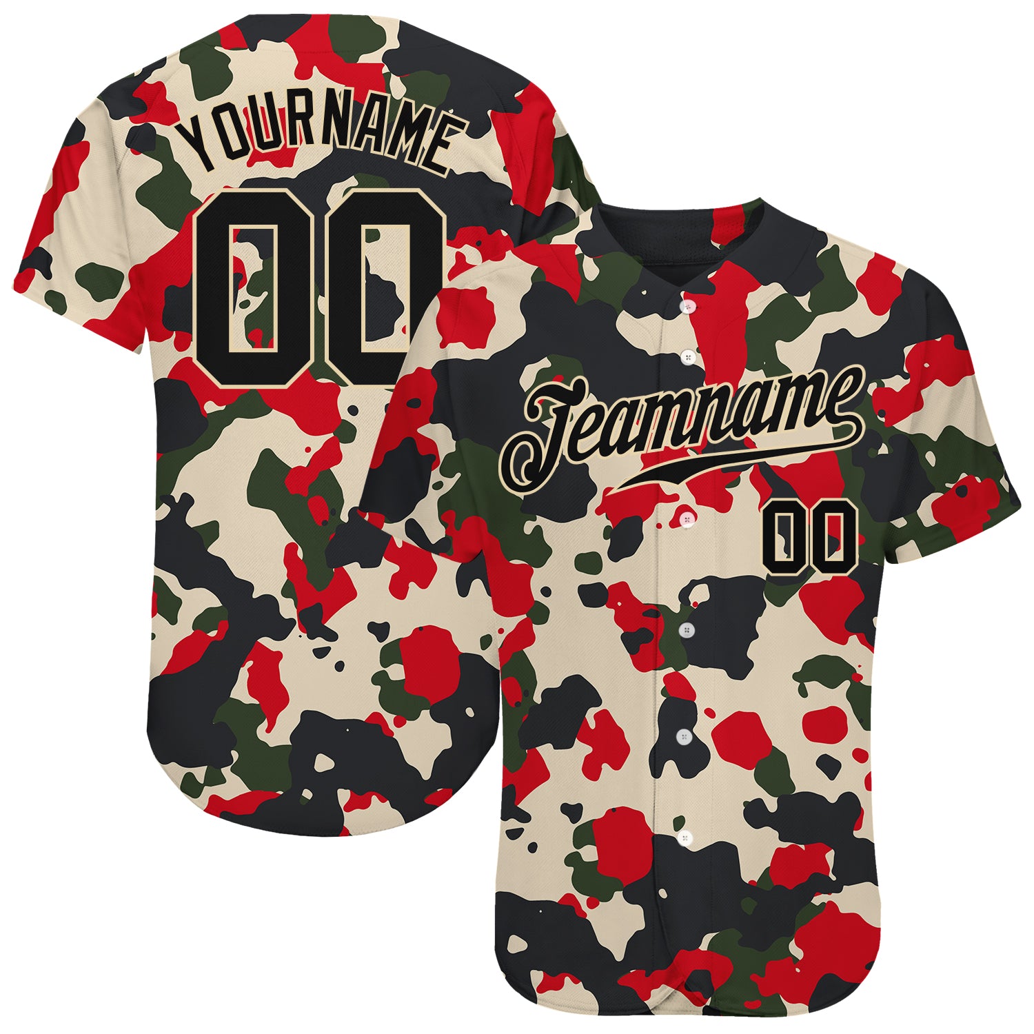 Custom Baseball Jersey Camo Vintage USA Flag-Cream Authentic Salute to Service Men's Size:XL