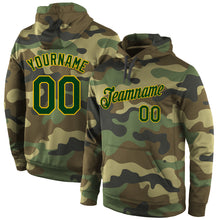 Laden Sie das Bild in den Galerie-Viewer, Custom Stitched Camo Green-Gold Sports Pullover Sweatshirt Salute To Service Hoodie
