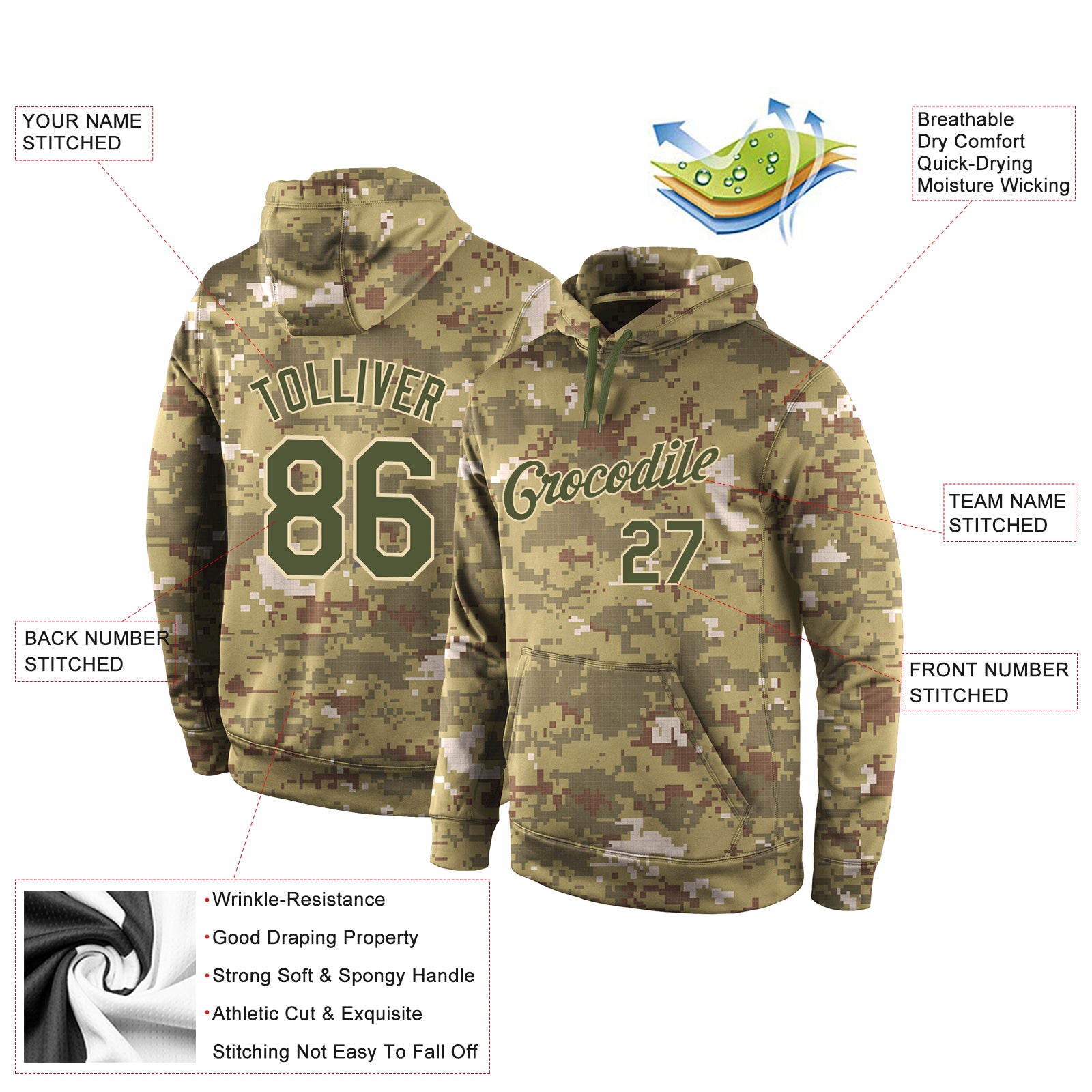 Cheap Custom Olive Camo Black-Cream Salute To Service Hockey