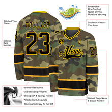 Laden Sie das Bild in den Galerie-Viewer, Custom Camo Black-Gold Salute To Service Hockey Jersey
