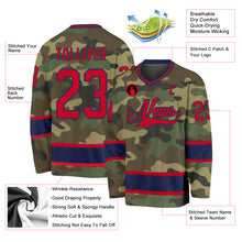 Laden Sie das Bild in den Galerie-Viewer, Custom Camo Red-Navy Salute To Service Hockey Jersey
