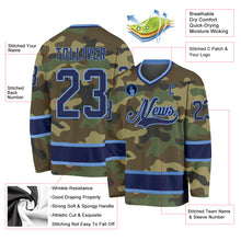 Laden Sie das Bild in den Galerie-Viewer, Custom Camo Navy-Light Blue Salute To Service Hockey Jersey
