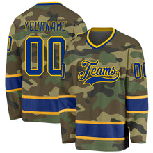 Load image into Gallery viewer, Custom Camo Royal-Gold Salute To Service Hockey Jersey
