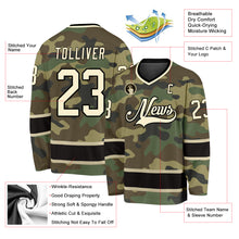Charger l&#39;image dans la galerie, Custom Camo Cream-Black Salute To Service Hockey Jersey
