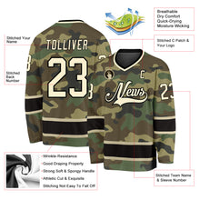 Laden Sie das Bild in den Galerie-Viewer, Custom Camo Cream-Black Salute To Service Hockey Jersey
