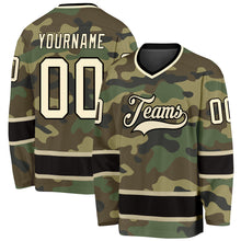 Charger l&#39;image dans la galerie, Custom Camo Cream-Black Salute To Service Hockey Jersey
