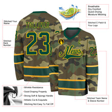 Laden Sie das Bild in den Galerie-Viewer, Custom Camo Green-Gold Salute To Service Hockey Jersey

