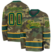 Laden Sie das Bild in den Galerie-Viewer, Custom Camo Green-Gold Salute To Service Hockey Jersey
