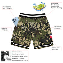 Load image into Gallery viewer, Custom Camo Black-Cream Authentic Salute To Service Basketball Shorts
