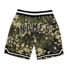 Load image into Gallery viewer, Custom Camo Black-Cream Authentic Salute To Service Basketball Shorts
