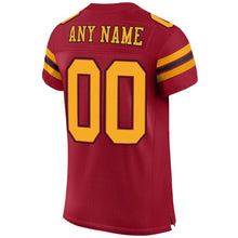 Load image into Gallery viewer, Custom Cardinal Gold-Black Mesh Authentic Football Jersey
