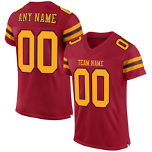 Load image into Gallery viewer, Custom Cardinal Gold-Black Mesh Authentic Football Jersey
