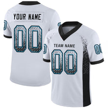 Load image into Gallery viewer, Custom White Black-Panther Blue Mesh Drift Fashion Football Jersey
