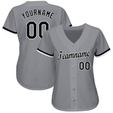 Load image into Gallery viewer, Custom Gray Black-White Baseball Jersey

