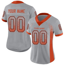 Load image into Gallery viewer, Custom Light Gray Orange-Navy Mesh Drift Fashion Football Jersey
