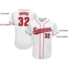 Laden Sie das Bild in den Galerie-Viewer, Custom White Red-Black Baseball Jersey
