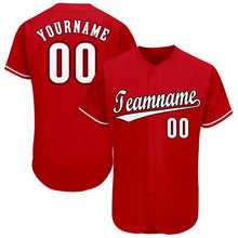 Load image into Gallery viewer, Custom Red White-Black Baseball Jersey
