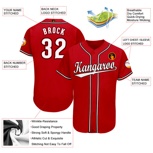 red and white baseball uniforms