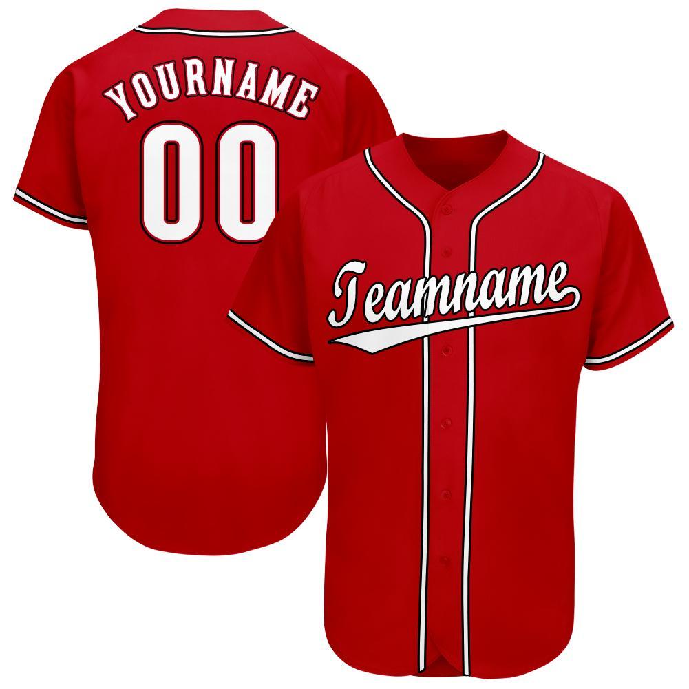 Custom Red White-Black Baseball Jersey – CustomJerseysPro