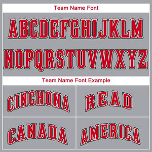 Custom Gray Red-White Baseball Jersey
