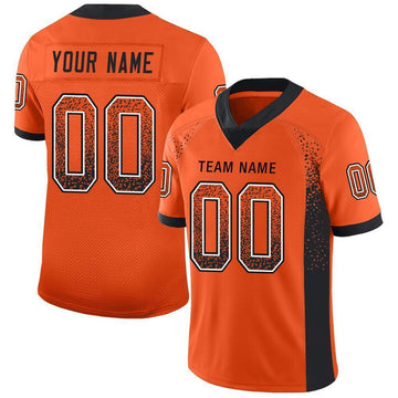 Custom Orange Black-White Mesh Drift Fashion Football Jersey