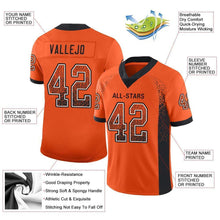 Load image into Gallery viewer, Custom Orange Black-White Mesh Drift Fashion Football Jersey
