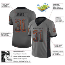 Load image into Gallery viewer, Custom Gray Black-Orange Mesh Drift Fashion Football Jersey
