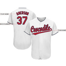 Laden Sie das Bild in den Galerie-Viewer, Custom White Red-Navy Baseball Jersey
