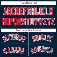 Load image into Gallery viewer, Custom Navy Red-White Baseball Jersey
