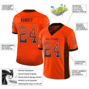 Custom Orange Brown-White Mesh Drift Fashion Football Jersey