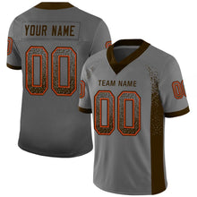 Charger l&#39;image dans la galerie, Custom Gray Brown-Orange Mesh Drift Fashion Football Jersey
