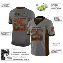 Charger l&#39;image dans la galerie, Custom Gray Brown-Orange Mesh Drift Fashion Football Jersey
