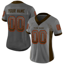 Charger l&#39;image dans la galerie, Custom Gray Brown-Orange Mesh Drift Fashion Football Jersey
